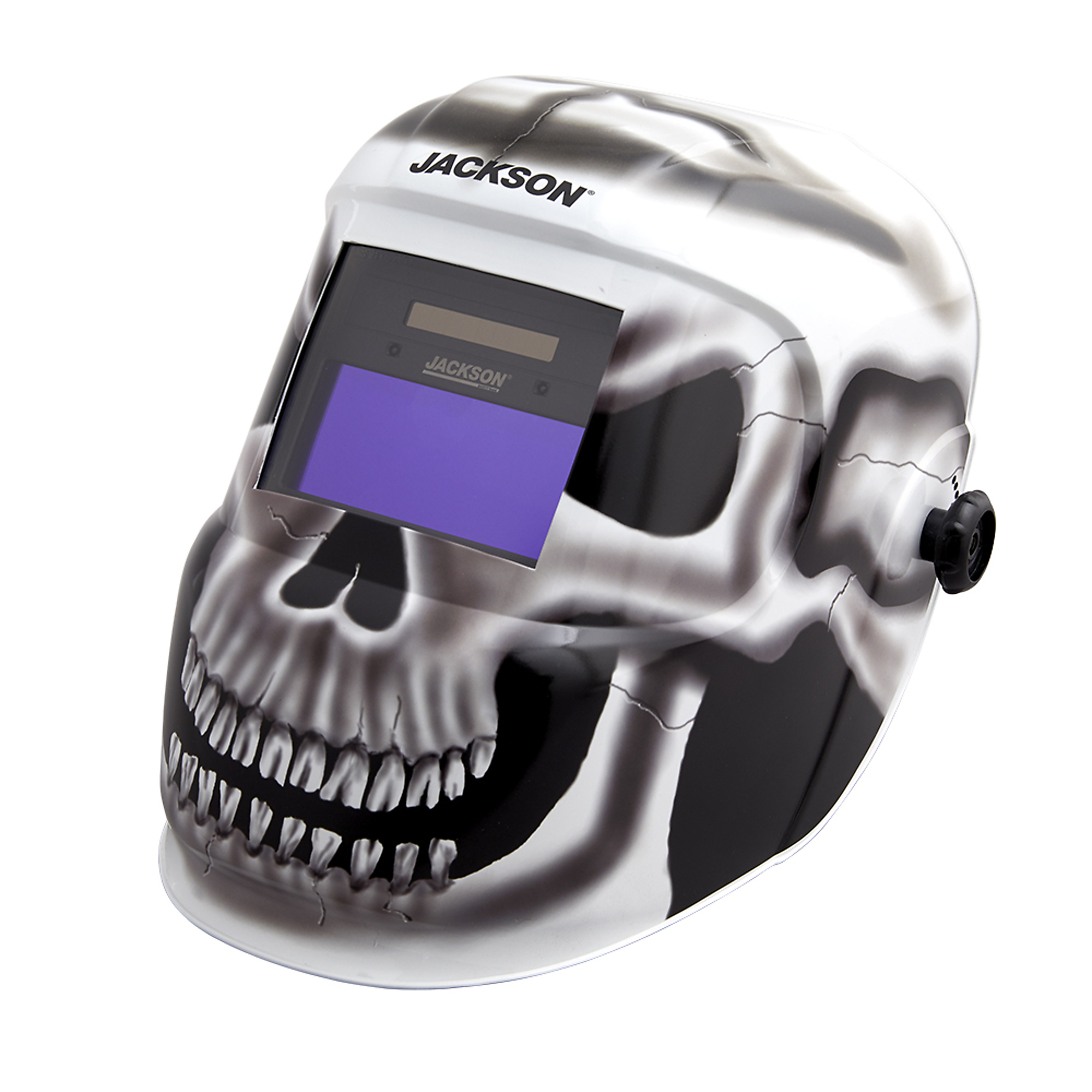 Jackson Safety - Welding Helmet - Auto Darkening - Nylon - 3.78" x 1.65" Viewing Area - Shade 10 Fixed ADF 1/1/1/1 - 370 Speed Dial Headgear - Gray Matter Graphics - Model # 47102